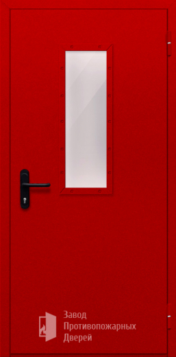 Фото двери «Однопольная со стеклом (красная)» в Домодедову