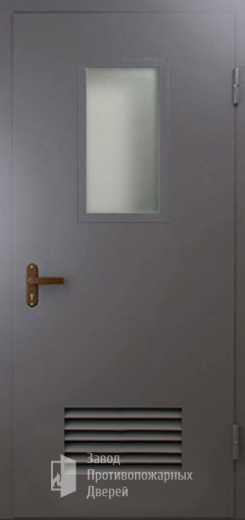 Фото двери «Техническая дверь №5 со стеклом и решеткой» в Домодедову