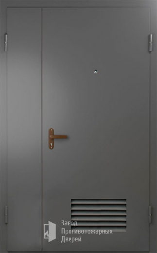 Фото двери «Техническая дверь №7 полуторная с вентиляционной решеткой» в Домодедову