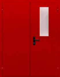 Фото двери «Двупольная со стеклом (красная)» в Домодедову
