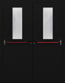 Фото двери «Двупольная со стеклом и антипаникой №64» в Домодедову
