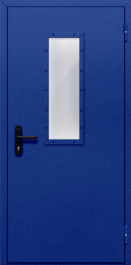 Фото двери «Однопольная со стеклом (синяя)» в Домодедову